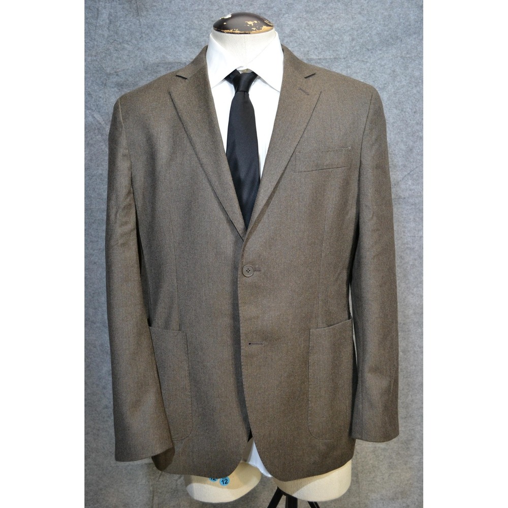 Nordstrom Sport Coat Mens 44R Brown Zignone Wool Cashmere Trim Fit Jacket Blazer
